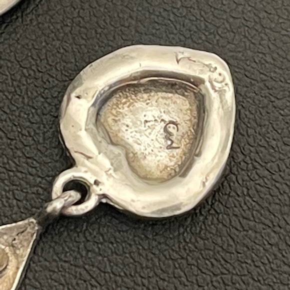 Vintage, Marsala, earrings marcasite 925. - Picture 6 of 8